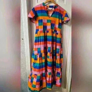 BRITON COURT Geometric Trends Multicolor Maxi Dress